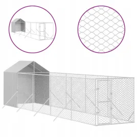 kojec-dla-psa-z-dachem-srebrny-2x10x25m-stal-galwanizowana