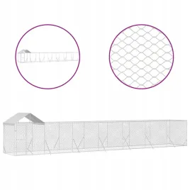 kojec-dla-psa-z-dachem-srebrny-14x2x25m-stal-galwanizowana