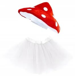 stroj-muchomor-spodniczka-tutu-biala-30cm-czapka-kapelusz-grzyb-kostium