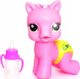 sliczny-kucyk-konik-niemowle-butelka