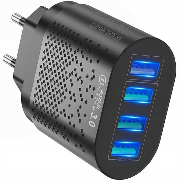 ﻿QUICK CHARGE 3.0 ŁADOWARKA SIECIOWA 4x USB 48W