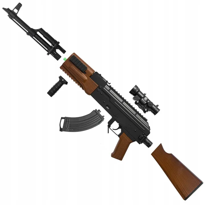 PISTOLET NA KULKI ŻELOWE AUTOMAT AK47 DWA MAGAZYNKI CZARNO