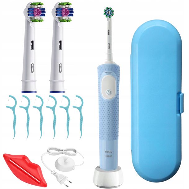 ﻿SZCZOTECZKA ELEKTRYCZNA ORAL-B VITALITY PRO NIEBIESKA + 2 KOŃCÓWKI 3D WHITE