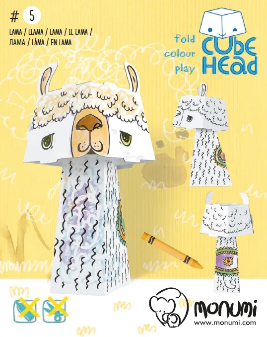 lama-cube-head-zloz-i-pokoloruj-stan-nowy