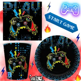 zestaw-urodziny-game-papierowe-kubki-kubeczki-serwetki-talerzyki-play