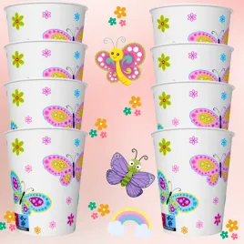 kubki-papierowe-do-napojow-urodziny-250ml-8-sztuk-motylki-motyl-kwiatki
