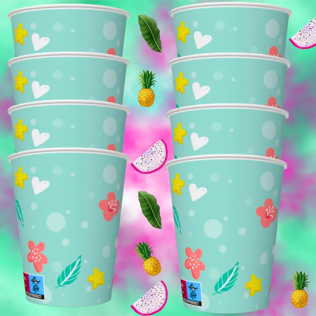 kubki-papierowe-do-napojow-urodziny-250ml-8-sztuk-owoce-pastel-exotic