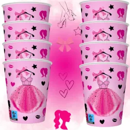 kubki-papierowe-do-napojow-urodziny-250ml-8-sztuk-girl-pink-barbie