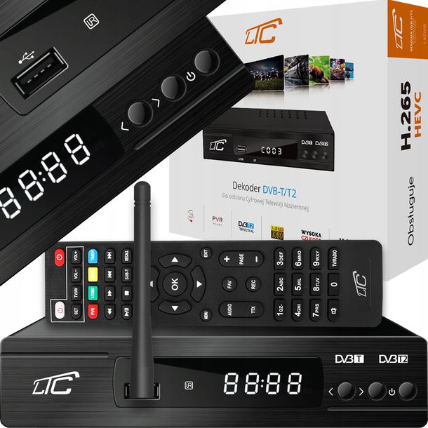 DEKODER TUNER TV NAZIEMNEJ HD DVB-T2 i DVB-C H.265 HEVC USB WiFi YOUTUBE