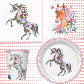 zestaw-urodziny-unicorn-papierowe-kubki-serwetki-talerzyk-jednorozec