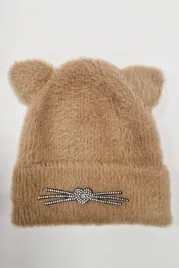 dziecieca-czapka-z-kocimi-uszami-karmelowa