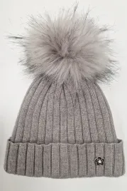 dziecieca-czapka-zimowa-z-pomponem-kwiatek-popielata