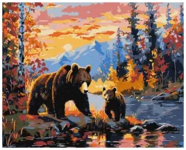 malowanie-po-numerach-niedzwiedzia-rodzina-40x50