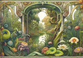 puzzle-500-ukladanka-krajobraz-ogrod-kwiaty-las-rosliny-rzeka-9-interdruk