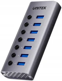 unitek-hub-usb-a-3-0-7w1-5gbps-z-przelacznikami-portow