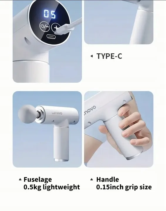 FASCIAGUN  Ｖ２ Masażer Pistolet Masujący LENOVO Fascia Gun N2 6 Końcówek
