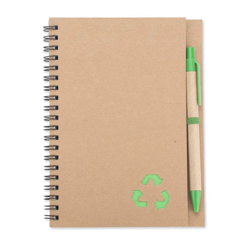 notes-z-dlugopisem-sereno-zielony-stan-nowy