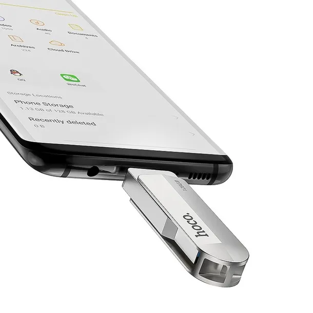 hoco-pendrive-wide-ud10-usb-typ-c-64gb-usb3-0-kolor-srebrny