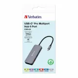 verbatim-adapter-hub-usb-c-hdmi-3xusb-a-sd-microsd-2xusb-c-eternet-alumi-stan-nowy
