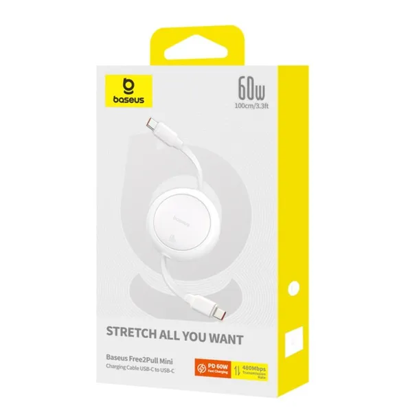 baseus-kabel-free2pull-mini-charging-cable-usb-c-to-usb-c-60w-1m-bialy-dlugosc-przewodu-1-m