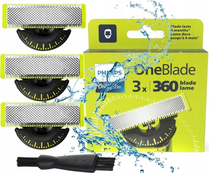 ﻿3x OSTRZA PHILIPS ONEBLADE ORYGINALNE OSTRZE NOŻYK GŁOWICA GOLARKA NASADKA