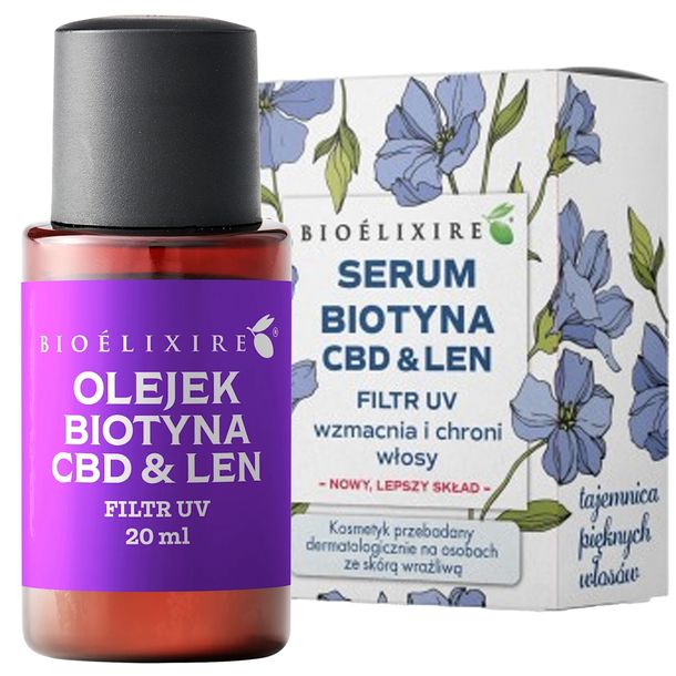 ﻿BIOELIXIRE OLEJEK BIOTYNA CBD & LEN SERUM DO WŁOSÓW 20ML