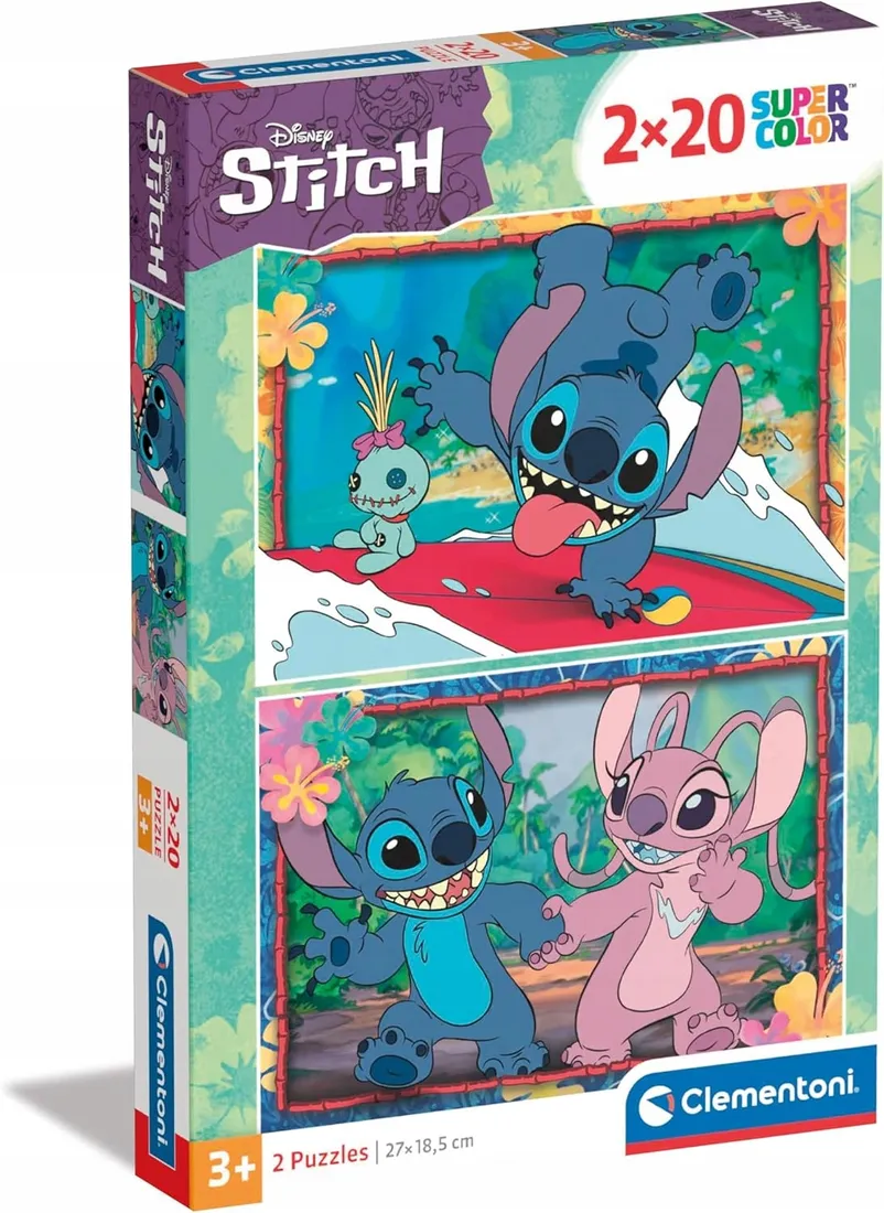 Disney Stitch puzzle dla dzieci dwa obrazki idealny prezent dla dziecka ...