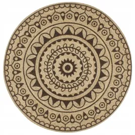 recznie-wykonany-dywanik-juta-ciemnobrazowy-nadruk-90-cm