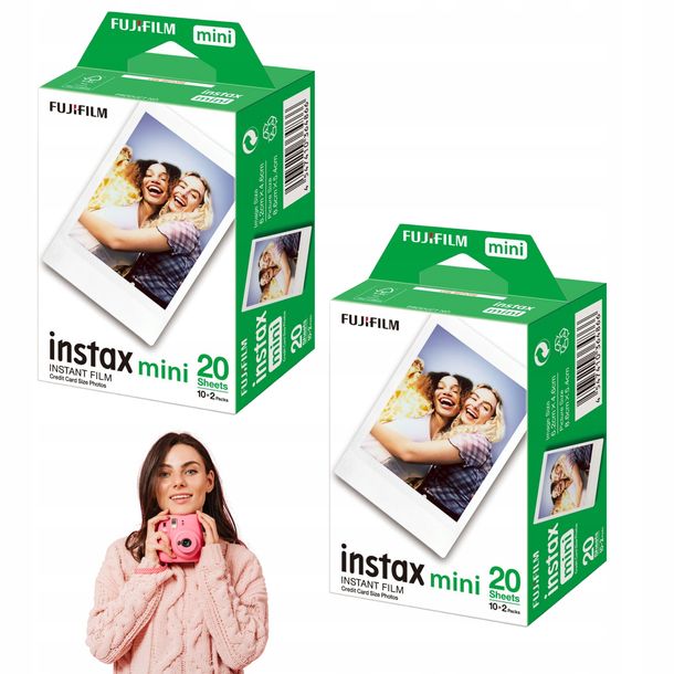 ﻿Zestaw wkłady instax mini 9 11 12 do aparatu 40 zdjec fujifilm prezent