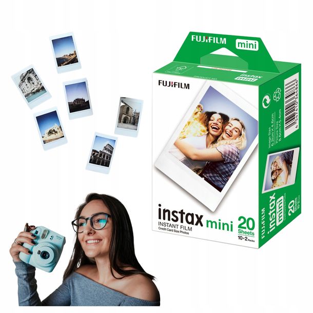 ﻿Zestaw Wkłady Instax MINI 8 9 11 12 do Aparatu 20 zdjęć Fujifilm Prezent