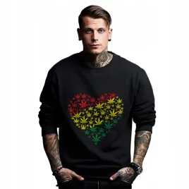 bluza-czarna-meska-nadruk-heart-made-of-colorful-leaves