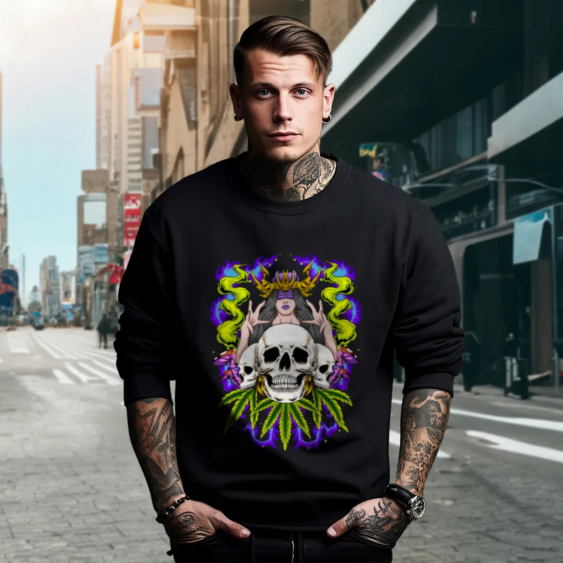 bluza-czarna-meska-nadruk-witch-with-skulls-art-stan-nowy