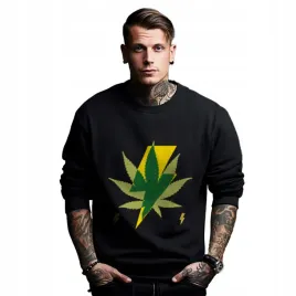 bluza-czarna-meska-nadruk-cannabis-leaf-and-lightning-bolt
