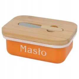 maselniczka-metalowa-napis-maslo-nozyk-stal-nierdzewna-pomaranczowy