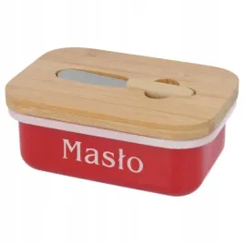 maselniczka-metalowa-napis-maslo-nozyk-stal-nierdzewna-czerwony