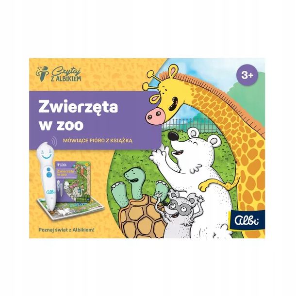 ﻿ZESTAW. Czytaj Z Albi. Zwierzęta w ZOO + Pióro