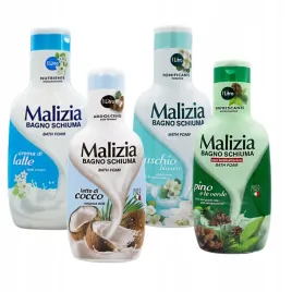 malizia-wloskie-plyny-do-kapieli-latte-sosna-muschio-kokos-4-x-1l