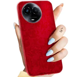 etui-do-realme-11-5g-wzory-czerwone-serca-roze-obudowa-pokrowiec-case