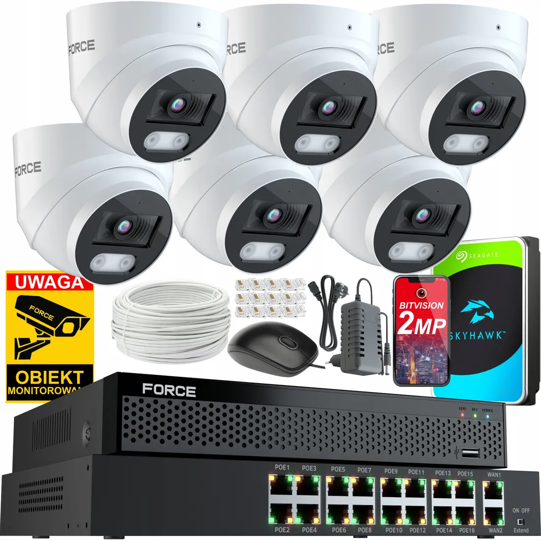 force-zestaw-monitoringu-6x-kamera-ip-2mpx-full-hd-dysk-1tb-switch-16poe