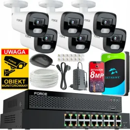force-zestaw-monitoringu-6x-kamera-ip-8mpx-4k-dysk-1tb-switch-poe-16ch