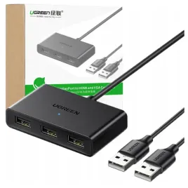 ugreen-przelacznik-adapter-switch-box-usb-2-wejscia-3-wyjscia-czarny