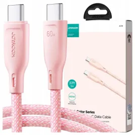 joyroom-kabel-przewod-usb-a-usb-c-100w-1m-dlugi-szybki-rozowy