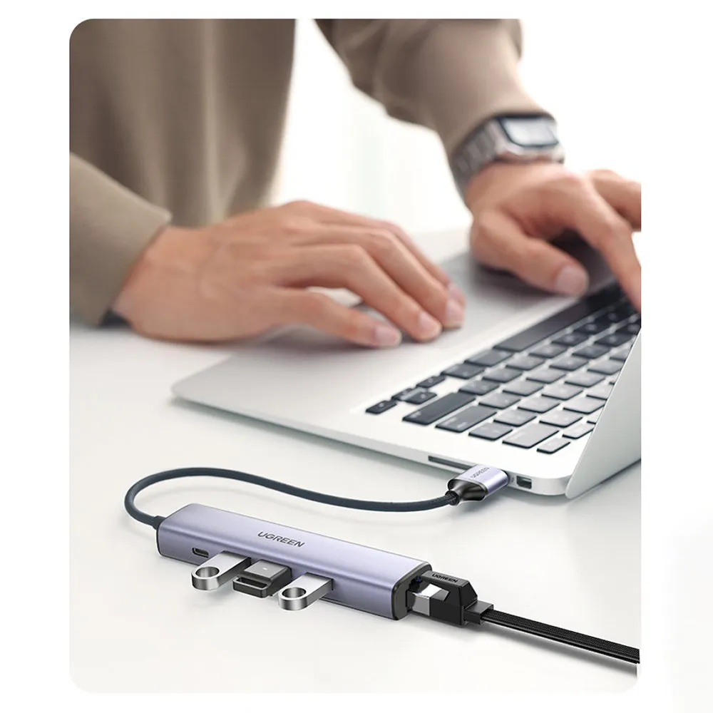 ugreen-adapter-3-usb-eth-usb-typ-c-pd-szary-do-laptopa-komputera