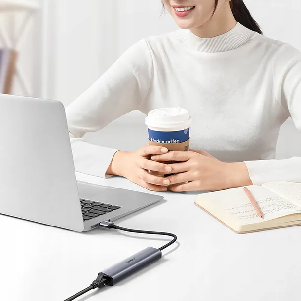 ugreen-adapter-3-usb-eth-usb-typ-c-pd-szary-do-laptopa-komputera-stan-opakowania-oryginalne