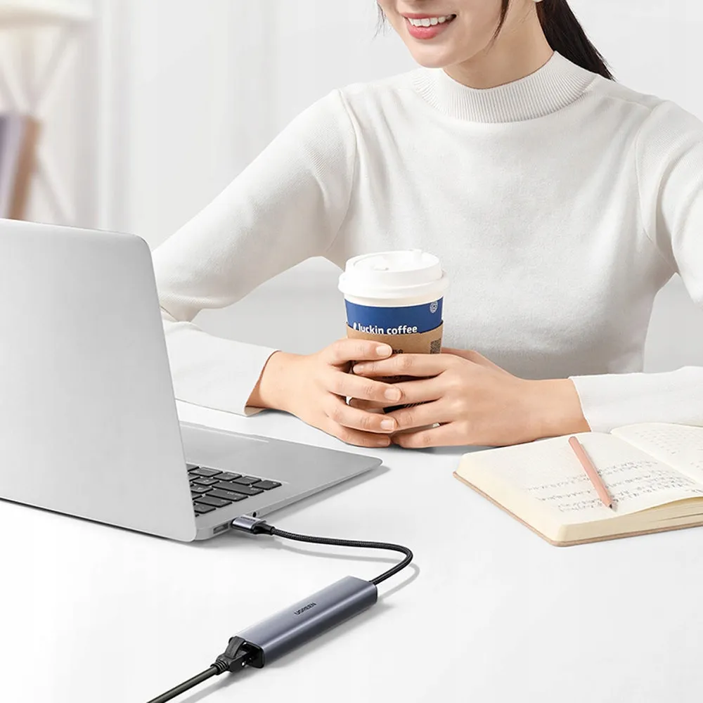 ugreen-adapter-3-usb-eth-usb-typ-c-pd-szary-do-laptopa-komputera