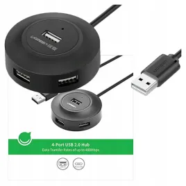 ugreen-hub-4w1-4x-usb-a-2-0-480mb-s-do-komputera-1m-zlacze-wysoka-szybkosc