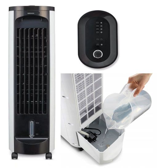 ﻿DOBRY WENTYLATOR KLIMATOR WIATRAK 3 POZIOMY CHŁODZENIE NAWILŻACZ TIMER 3w1