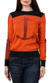 sweter-damski-giorgio-di-mare-pomaranczowo-granatowy-kotwica