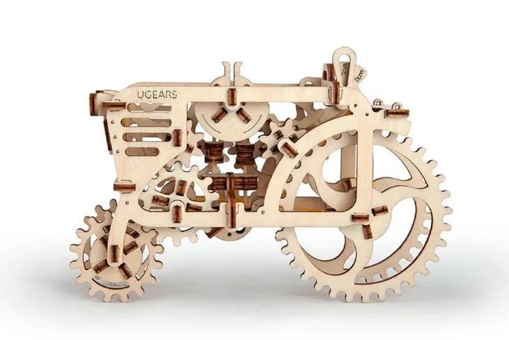 ugears-mechanical-model-puzzle-3d-tractor-traktor-97-pcs-stan-nowy