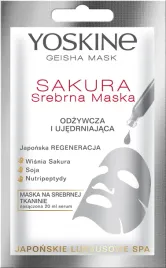 yoskine-geisha-mask-sakura-srebrna-maska-na-tkaninie-odzywcza-i-ujedrniajac